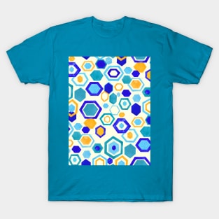 Scattered Gouache Hexagons - Cream T-Shirt